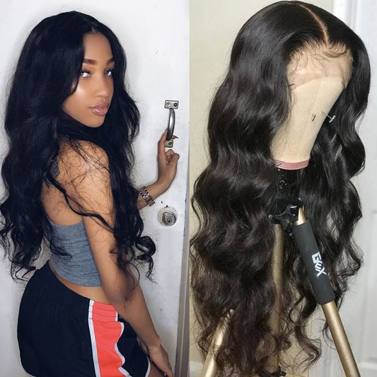 Body Wave Wigs Natural Black Color 13x4 Lace Wig √
