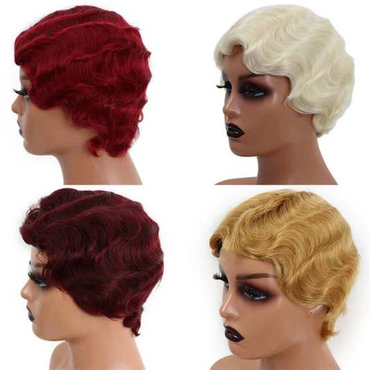 Human Hair Wigs Colored Wigs Cheap No Lace Wigs √