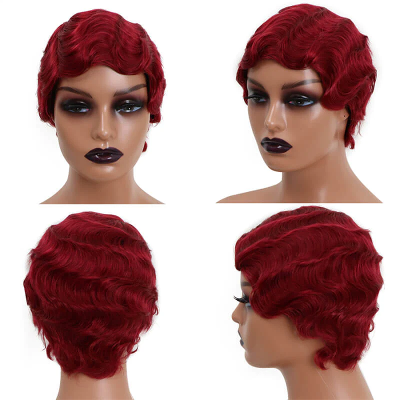 Human Hair Wigs Colored Wigs Cheap No Lace Wigs √