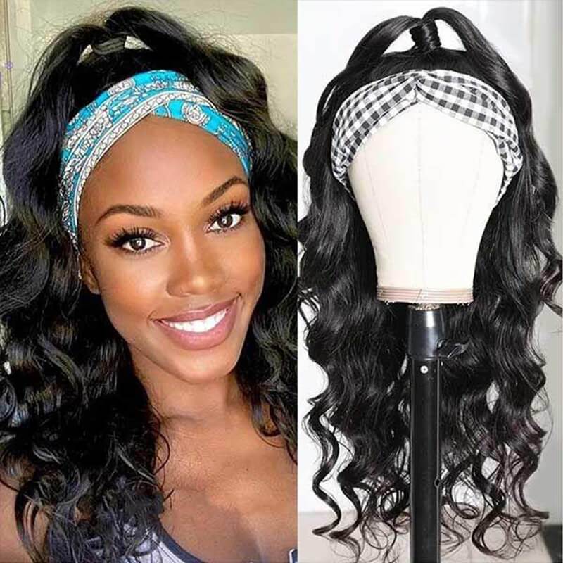Remy Hair Best Long Hair Headband Wigs Human Hair Glueless Wigs Natural Black Youth Series √