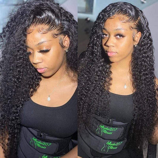 13x4  Lace Front Wigs Virgin Hair Kinky Curly Lace Wigs Natural Black Color √