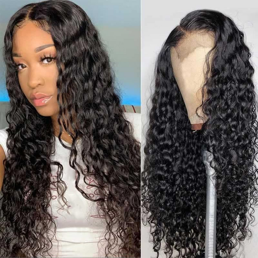 Water Wave Human Hair Wigs Lace Closure Wigs 180% Density 210% Density 250% Density Wet And Wavy For Black Women √