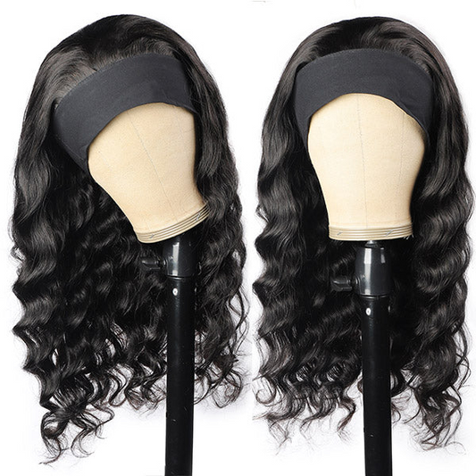 Virgin Human Hair Headband Glueless Wigs 250% Density Loose Wave √
