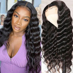 High Density 100% Human Hair Wigs Loose Deep 13x4 Lace Frontal Wig √