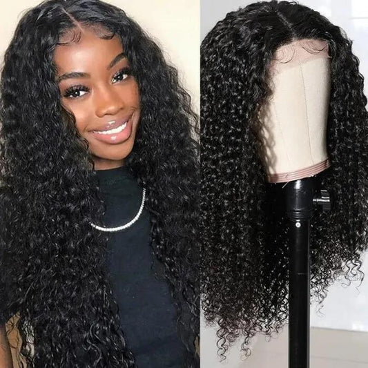 Jerry Curly 4x4 Closure Wig Natural Hairlines 210% Density  Lace Closure Thick Wigs √