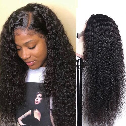 Kinky Curly Lace Closure Wigs 4X4 Lace Human Hair Wig √