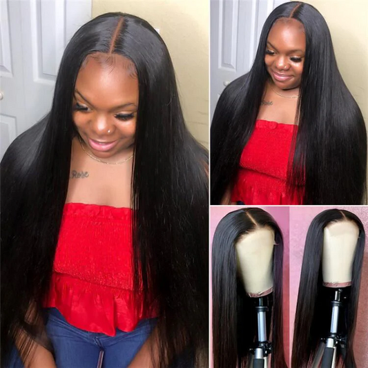 Long Closure Wig 5x5 Lace Closure Human Hair Wigs Straight Lace Wigs √