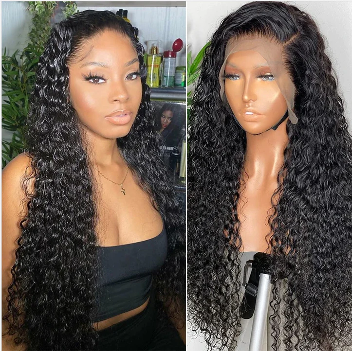 Water Wave Lace Front Wig 13x6 Lace Frontal Wig Glueless Human Hair Wigs √
