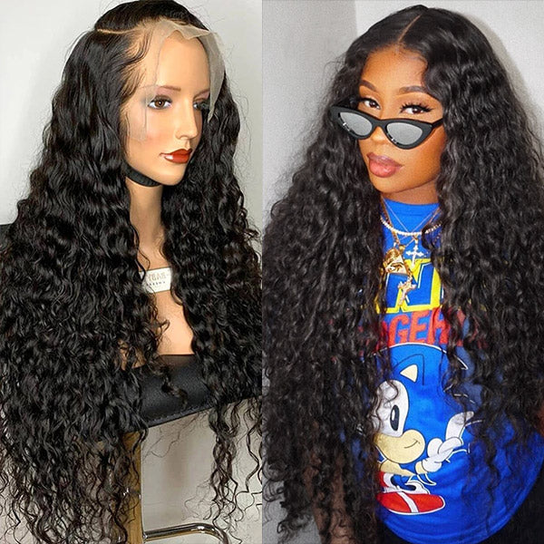 Water Wave Lace Front Wig 13x6 Lace Frontal Wig Glueless Human Hair Wigs √