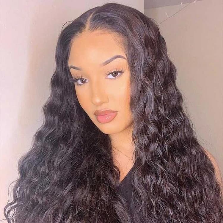 Water Wave Human Hair Wigs Lace Closure Wigs 180% Density 210% Density 250% Density Wet And Wavy For Black Women √