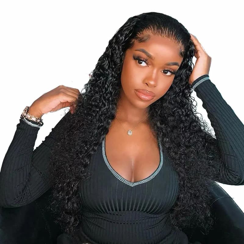 Water Wave Human Hair Wigs Lace Closure Wigs 180% Density 210% Density 250% Density Wet And Wavy For Black Women √