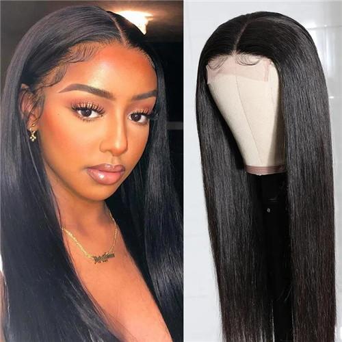4x4 Lace Closure Wig 180% Density Straight Human Hair Wigs Pre-Plucked With Baby Hair √